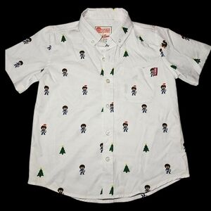 RSVLTS x Bob Ross Kids White Button Down Short Sleeve Shirt